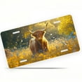 thumbnail image 1 of License Plate, Highland Cow in Meadow Decorative Front,Personalized Stainless Steel License Plate Cover For Men Women,12.2" X 6.2", 1 of 7