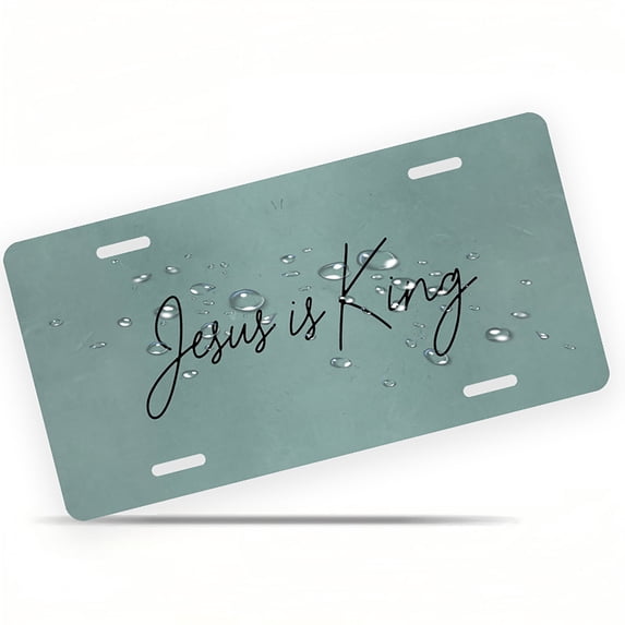License Plate, Jesus centered Declaration Decorative Front,Personalized Stainless Steel License Plate Cover For Men Women,12.2" X 6.2"
