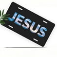 thumbnail image 1 of License Plate, Jesus themed Typography Decorative Front,Personalized Stainless Steel License Plate Cover For Men Women,12.2" X 6.2", 1 of 6