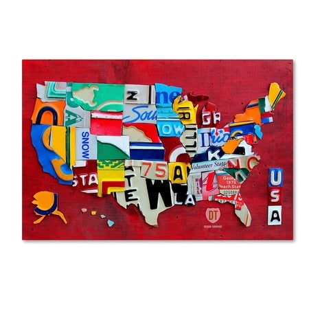 License Plate Map Miniature' Canvas Art by Design Turnpike