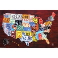 thumbnail image 1 of License Plate Map of the United States Poster  36x24 Sold by Art.Com, 1 of 4