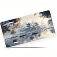 thumbnail image 1 of License Plate, Misty Chinese Lakeside Pavilions Decorative Front,Personalized Stainless Steel License Plate Cover For Men Women,12.2" X 6.2", 1 of 7