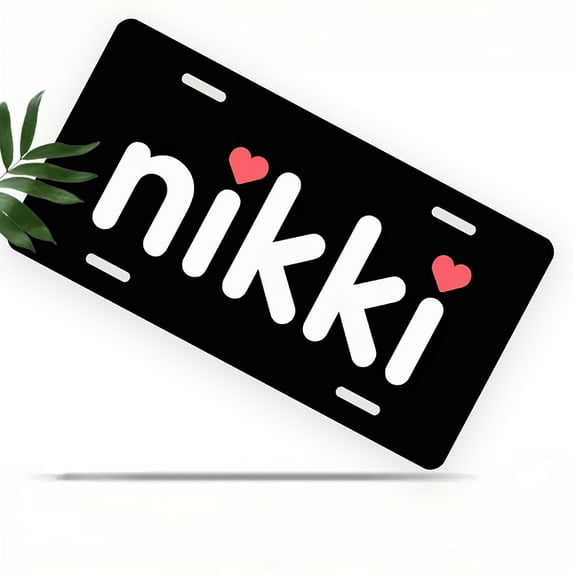 License Plate, Nikkie's Sweet Sign Decorative Front,Personalized Stainless Steel License Plate Cover For Men Women,12.2" X 6.2"