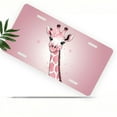 thumbnail image 1 of License Plate, Pink Giraffe with Flower Decorative Front,Personalized Stainless Steel License Plate Cover For Men Women,12.2" X 6.2", 1 of 6