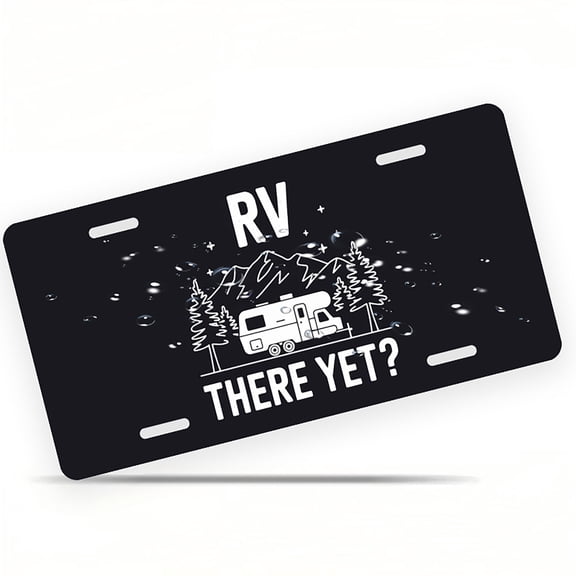 License Plate, RV Adventure Query Decorative Front,Personalized Stainless Steel License Plate Cover For Men Women,12.2" X 6.2"