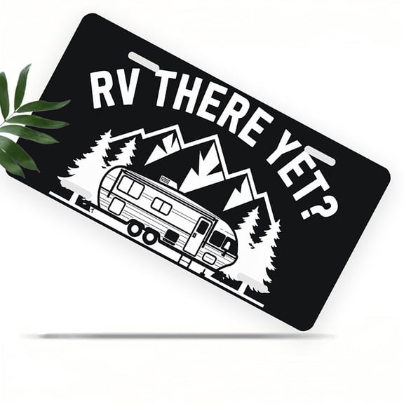 License Plate, RV Camping Query Decorative Front,Personalized Stainless Steel License Plate Cover For Men Women,12.2" X 6.2"