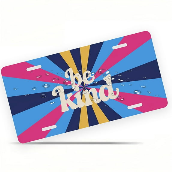 License Plate, Retro Kindness Reminder Decorative Front,Personalized Stainless Steel License Plate Cover For Men Women,12.2" X 6.2"