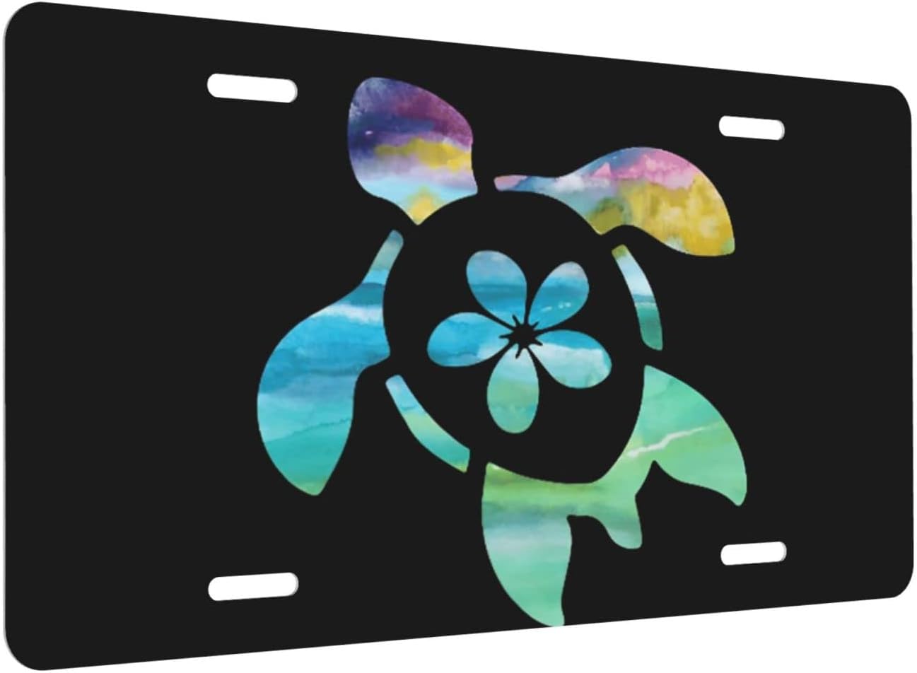 License Plate Sea Turtle Hawaiian License Plate Decorative Car Front Plate Cover, Metal Car