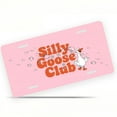 thumbnail image 1 of License Plate, Silly Goose Club Logo Decorative Front,Personalized Stainless Steel License Plate Cover For Men Women,12.2" X 6.2", 1 of 7