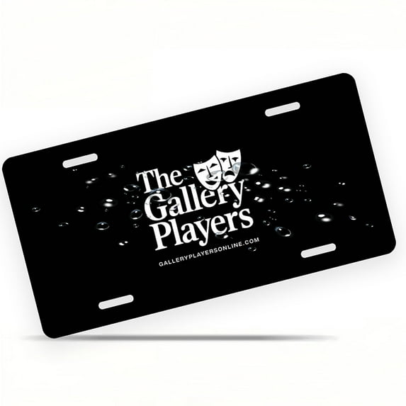 License Plate, The Gallery Players Logo Decorative Front,Personalized Stainless Steel License Plate Cover For Men Women,12.2" X 6.2"