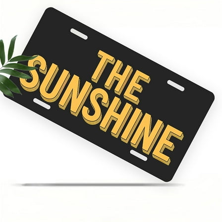 License Plate, The Sunshine Title Decorative Front,Personalized Stainless Steel License Plate Cover For Men Women,12.2" X 6.2"
