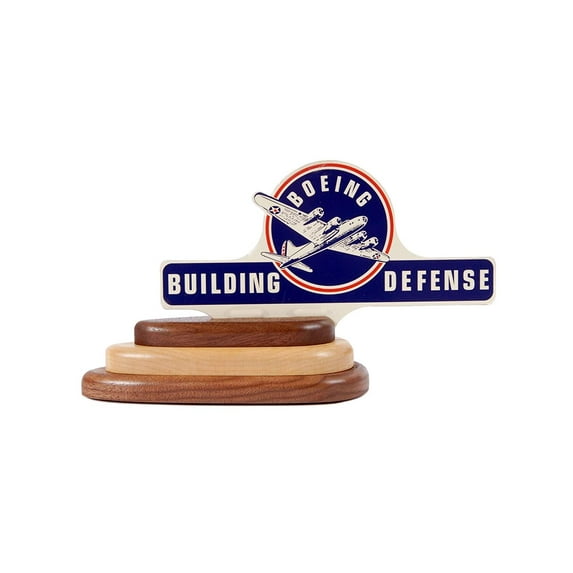 License Plate Topper w/ Base- "Boeing Building Defense", B-17 WWII OFF-0110