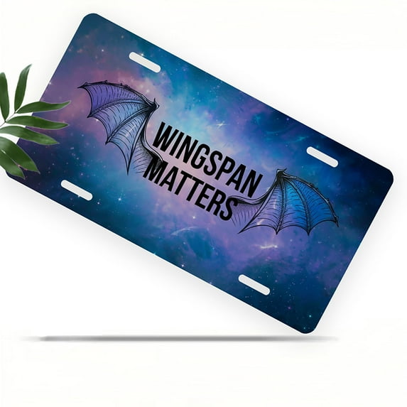 License Plate, Wingspan Matters Fantasy Art Decorative Front,Personalized Stainless Steel License Plate Cover For Men Women,12.2" X 6.2"