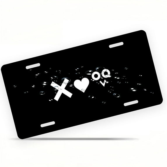 License Plate, XO Love Symbol Decorative Front,Personalized Stainless Steel License Plate Cover For Men Women,12.2" X 6.2"