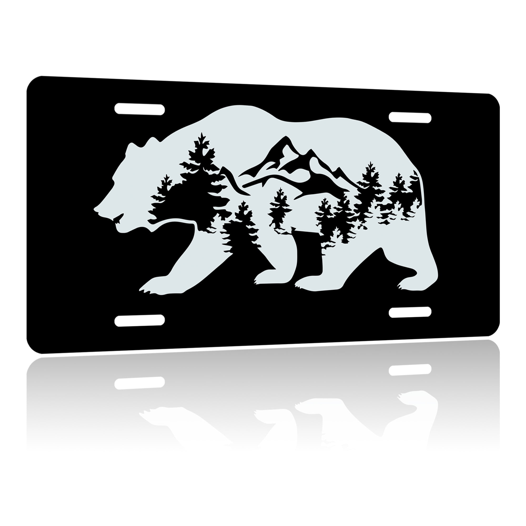 License Plates Bear and Mountai Decorative License Plates Cover