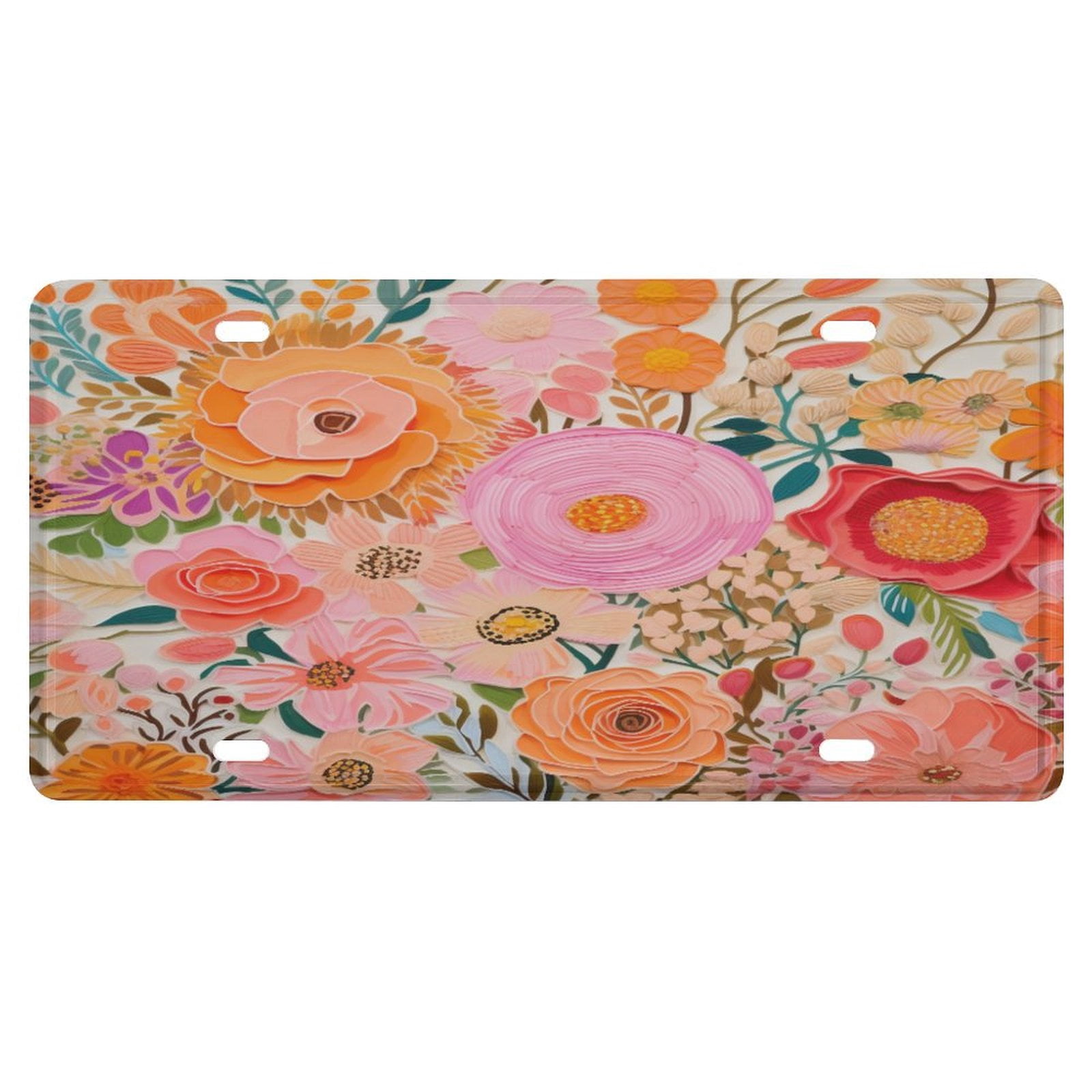 License Plates Pink Floral for Front of Car Pink Watercolor Floral