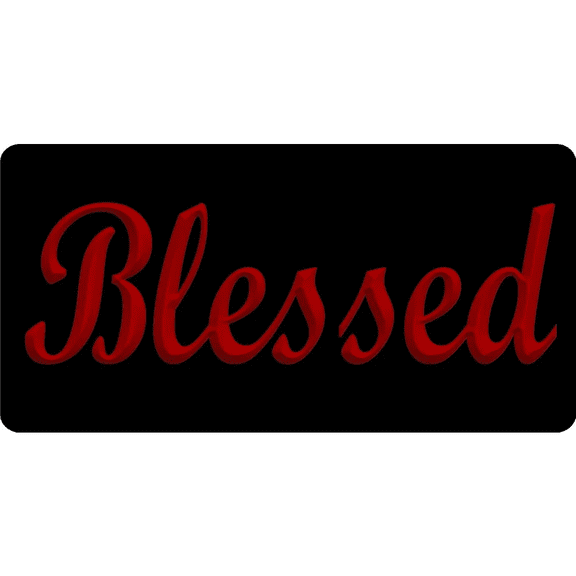 License Plates with Red Lettering blessed, Measuring 12*6 Inches,Ideal for Vehicle Registration Decoration And Automotive Accessories,Unique Car Tags