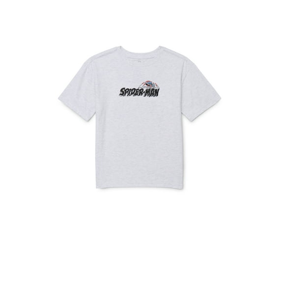 Spider-Man Boys Backwall Graphic Print Tee with Short Sleeves, Sizes 4-18