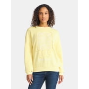SpongeBob SquarePants Women’s Textured Graphic Crew Sweatshirt, Sizes XXS-XXL
