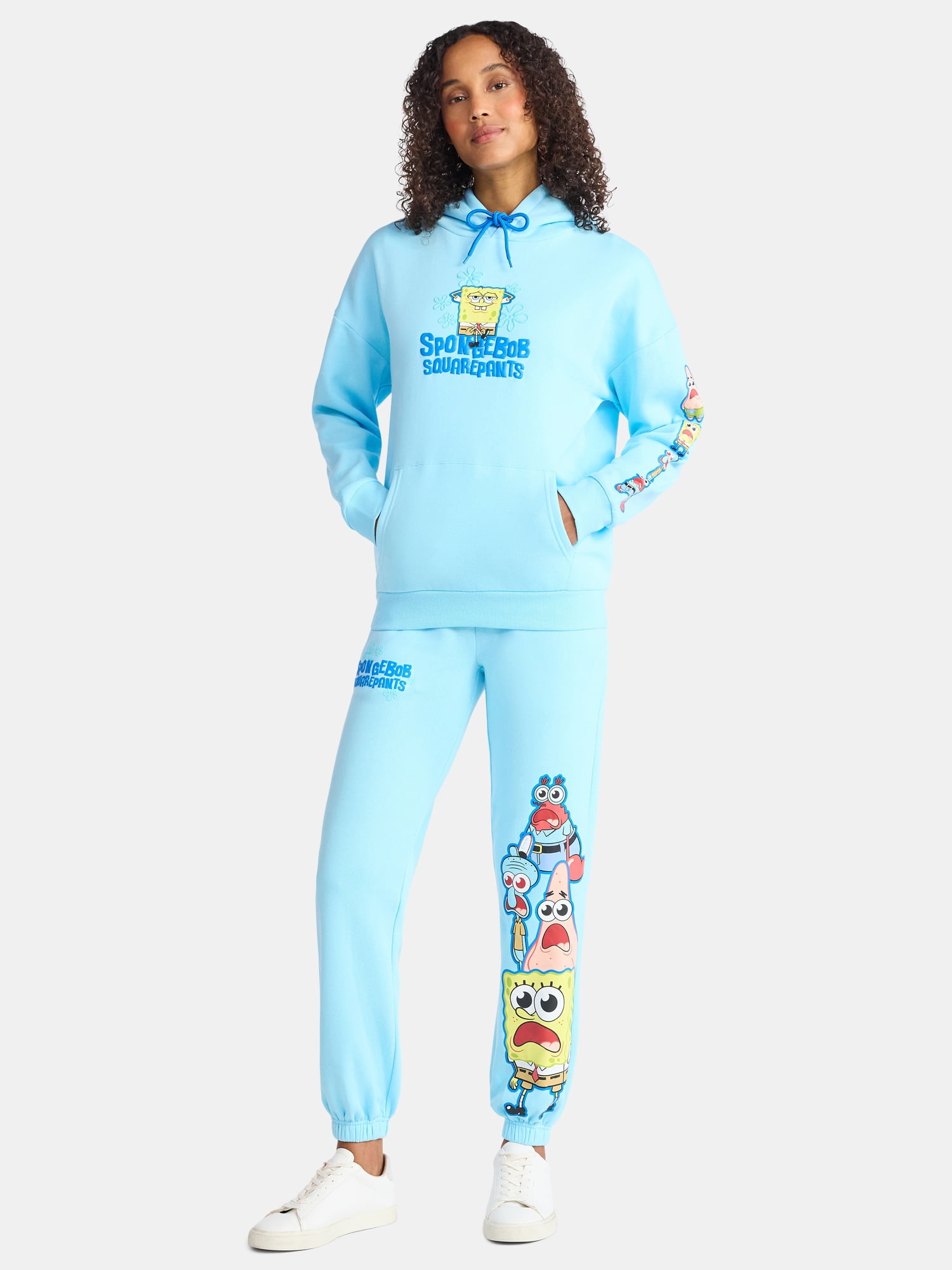 SpongeBob SquarePants Women's Front Back Graphic Hoodie Sweatshirt, Sizes XXS–XXL