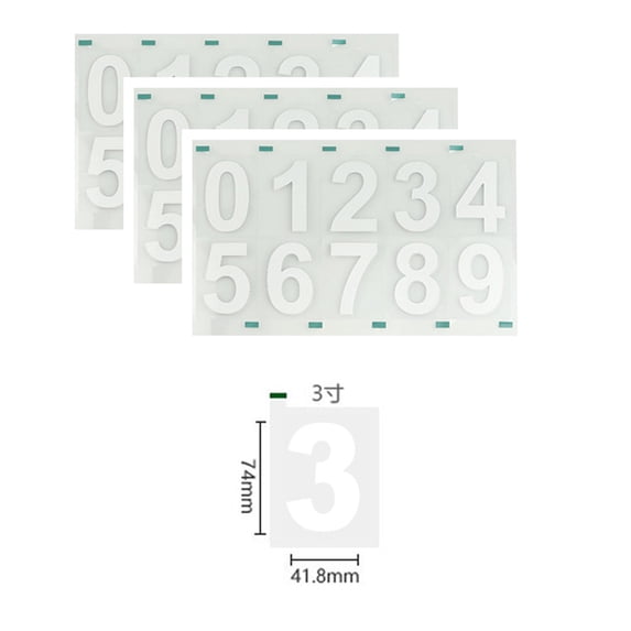 License Sticker Paper 3-Piece Nanofilm Reflective Invisible Digital Protector for Vehicle, White, 2.91 x 1.65 Inch