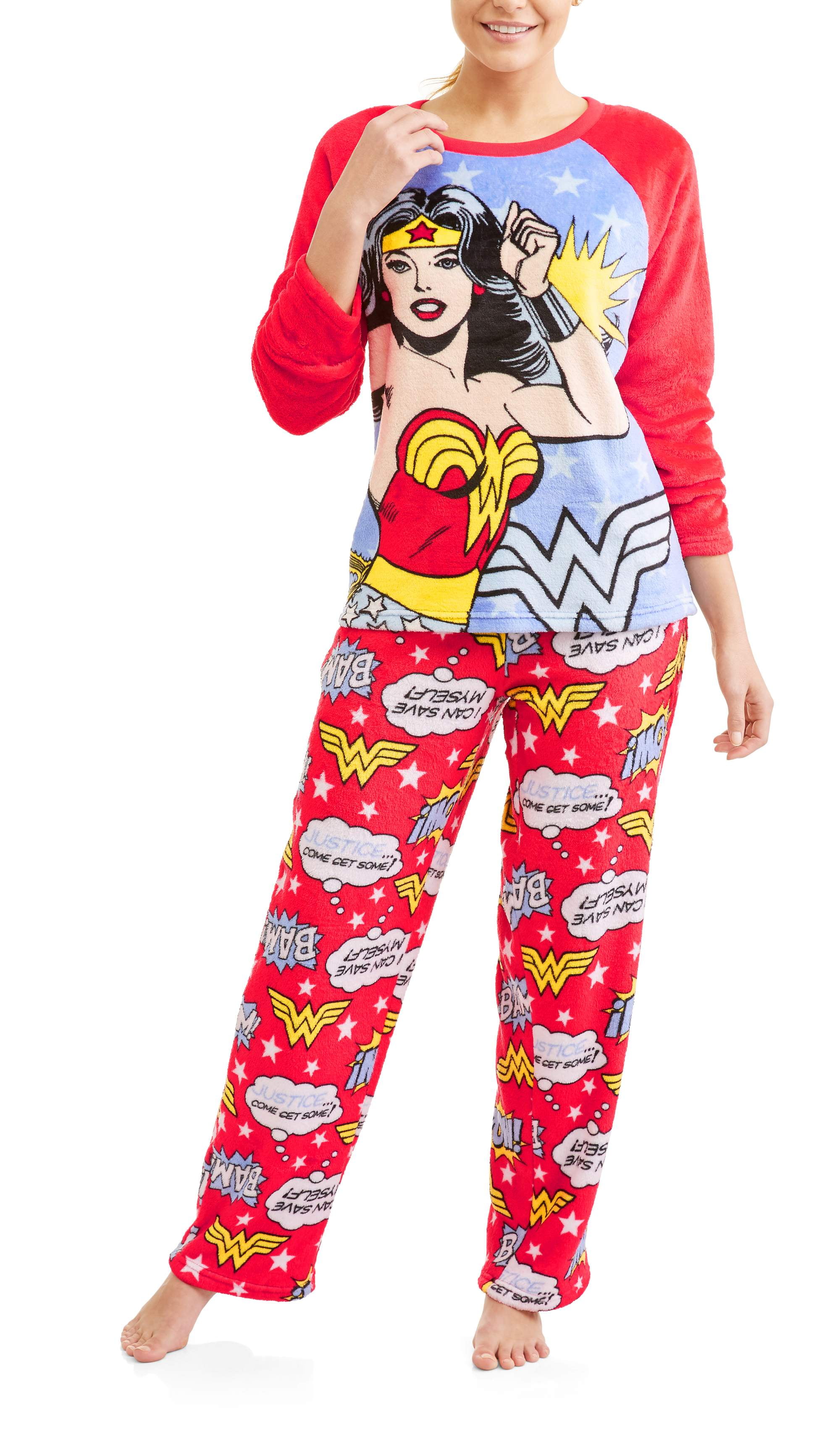 INTIMO Wonder Woman Logo Womens Mesh Tank & Shorts Pajama Set X-Small Red  at  Women's Clothing store