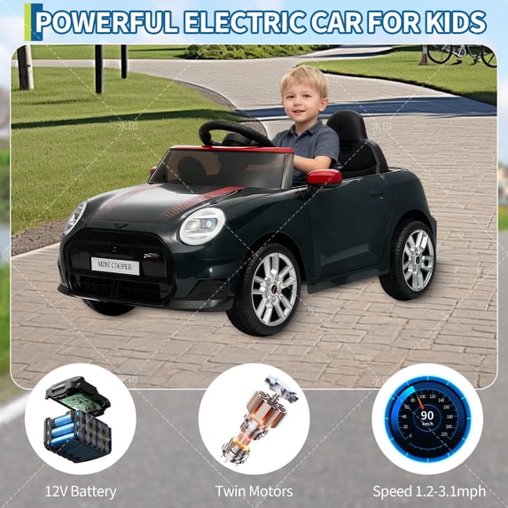 Car Ride Food Licensed 12V Mini Cooper Kids Electric Ride On Car, Battery Powered ...