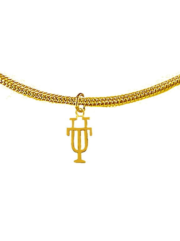 Licensed 14KT Gold Finish Adjustable UT, University Of Texas On A Snake Chain Necklace, 18 To 21 Inches. Hypoallergenic-Safe, No Nickle, Lead, Or Cadmium In The Metal. 2003