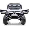 thumbnail image 1 of Licensed 24V Mercedes-Benz Ride-On Truck for Kids, 2-Seater Electric Car with Remote Control, Trunk Storage, Battery Display, Spring Suspension, LED Lights, and USB Music, Stylish White Design, 1 of 7
