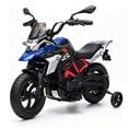 thumbnail image 1 of Licensed BMW G310 24V Electric Ride-On Motorcycle, 12.5 mph, Blue, Inflatable Rubber Tires, Training Wheels, 1 of 7