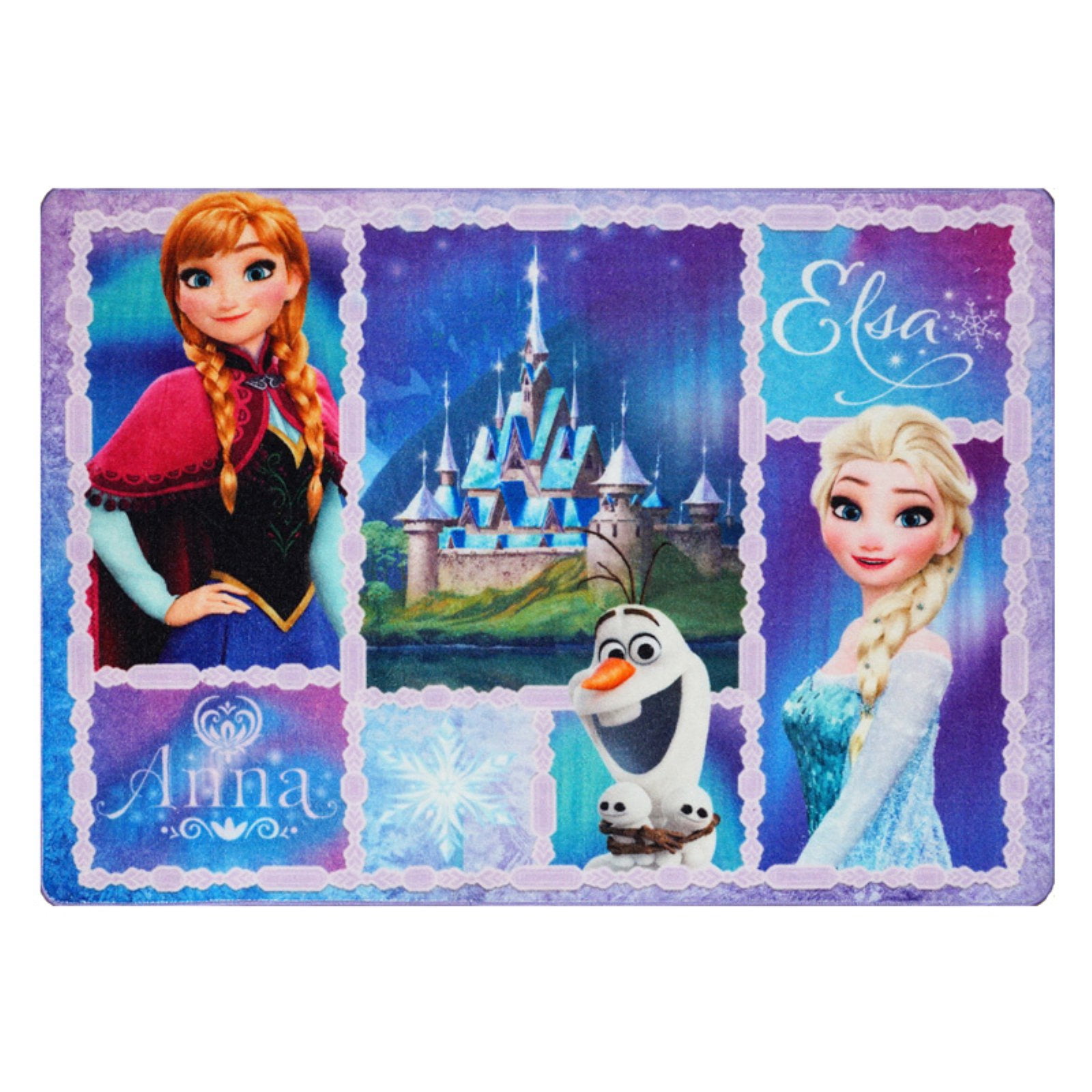 Licensed Disney Frozen Elsa and Anna Patchwork Indoor Digital Printed Youth Area Rug (4'6"x6'6") by Gertmenian