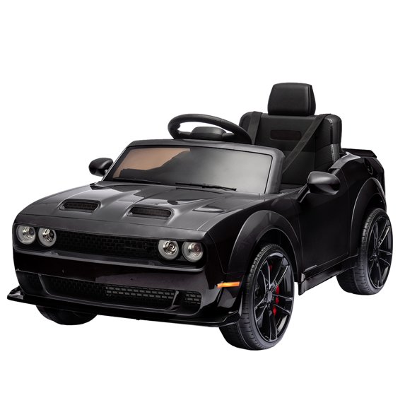 Licensed Dodge Challenger Kids Electric Car 12V Ride On Car Battery Powered Electric Vehicles with Remote Control, LED Lights, Bluetooth, MP3 for Boys Girls