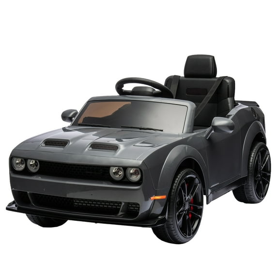Licensed Dodge Challenger Kids Electric Car 12V Ride On Car Battery Powered Electric Vehicles with Remote Control, LED Lights, Bluetooth, MP3 for Boys Girls