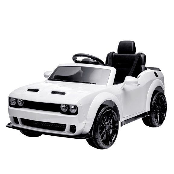 Licensed Dodge Challenger Kids Electric Car 12V Ride On Car Battery Powered Electric Vehicles with Remote Control, LED Lights, Bluetooth, MP3 for Boys Girls
