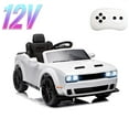 thumbnail image 1 of Licensed Dodge Ride-On Car, 12V Electric Vehicle for Kids with Remote Control, Ride On Toys with LED Lights, Bluetooth, MP4 Player – Boys & Girls Gifts, White, 1 of 7