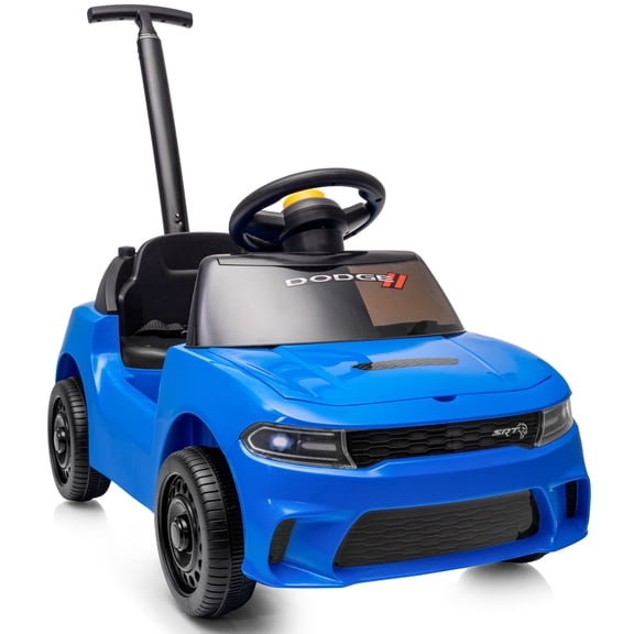 Licensed Dodge SRT Push Car with Handle, Ride on Toys for Toddlers Ages 1‑3,Blue