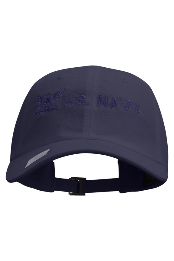 Eagle U.S. Navy Embroidered Dad Style Unstructured Low Profile 6 panel Cotton Cap - Navy OSFM