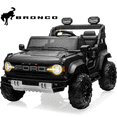 thumbnail image 1 of 2 Seats 24V Electric Car for Big Kids, Licensed Ford Bronco Raptor Powered Ride On Car with 4 Wheels Spring Suspension, Parent Remote Control, 24V Ride On Toys for Ages 3-8 Boys Girls Gifts, Black, 1 of 8
