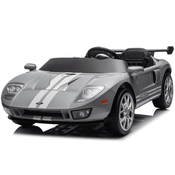 Licensed Ford GT Ride on Toys for Kids, 24 Volt Ride on Cars with Remote Control, 2 Seater 24V Ride ons, Power Car Wheels, LED Lights, Music, Ride on Toys for Toddlers Boys Girls Gift, Gray