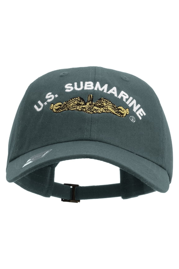 Golden US Submarine Embroidered Dad Style Unstructured Low Profile 6 panel Cotton Cap - Spruce OSFM