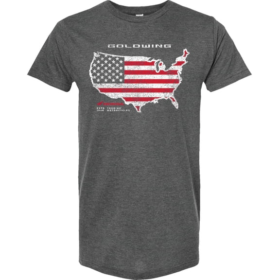 Licensed Goldwing Mens Short Sleeve T-Shirt Gray LG