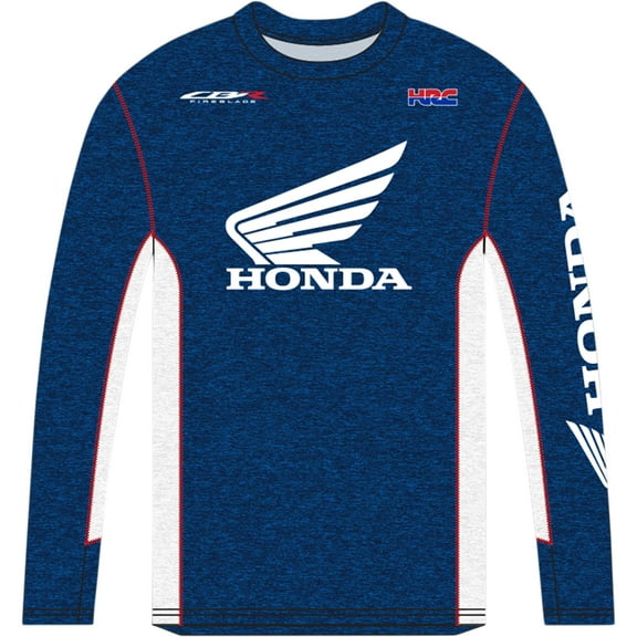Licensed Honda HRC Mens Long Sleeve T-Shirt Navy/White MD