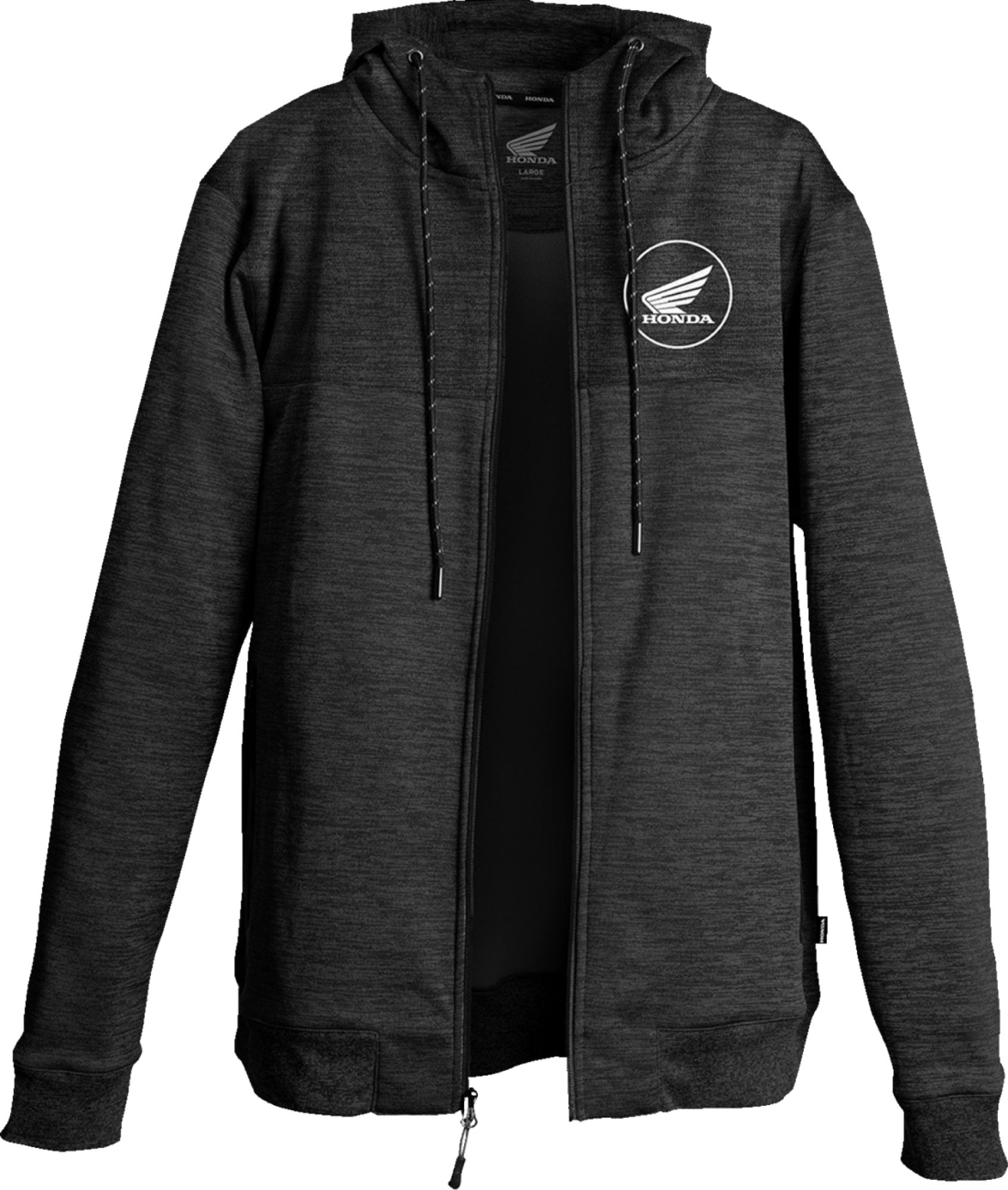 Licensed Honda Wing Mens Zip Up Hoody Black MD