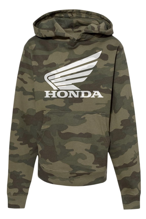 Licensed Honda Wing Youth Pullover Hoody Camo/White MD