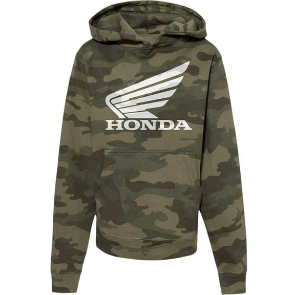 Licensed Honda Wing Youth Pullover Hoody Camo/White XL