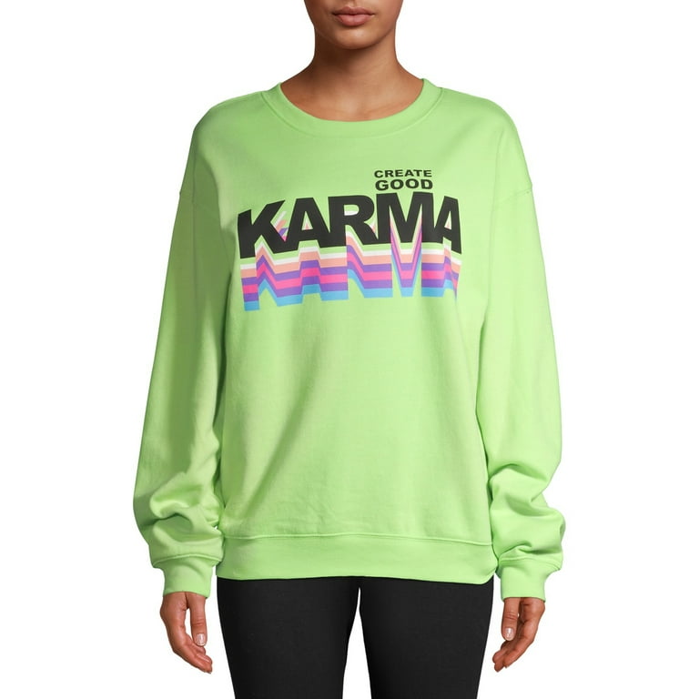 Licensed Juniors' Create Karma Boyfriend Pullover Sweater