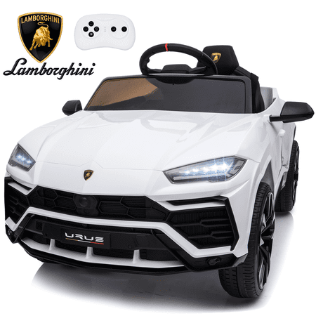 Licensed Lamborghini Ride on Car with Remote Control Kids Ride on Toy for Girls and Boys 12V Powered Electric Vehicles for 3-5 Years Old, USB, Ride on Truck, Headlight, White