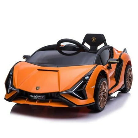 Ride On Toy Cars Lamborghini Kids Powered Ride-Ons with Remote Controller, Orange, 28.66 lb