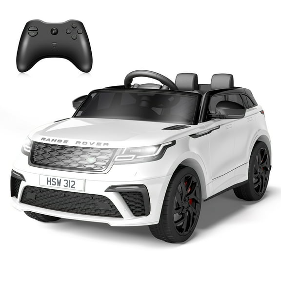 Licensed Land Rover 12V Kids Ride-On Electric Car – Remote Control, MP3, Rocking Mode, Pull Rod, LED Lights, Battery Vehicle Toy for Boys & Girls Ages 3-8, White