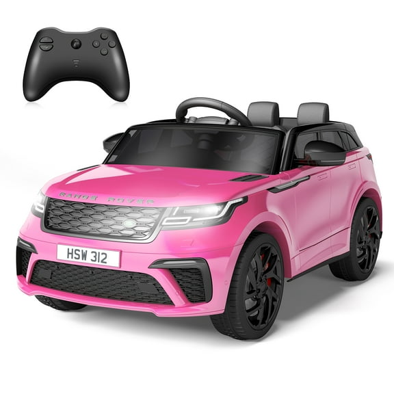 Licensed Land Rover 12V Kids Ride-On Electric Car – Remote Control, MP3, Rocking Mode, Pull Rod, LED Lights, Battery Vehicle Toy for Girls Ages 3-8, Pink